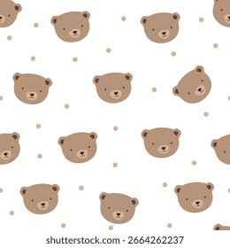 Seamless pattern with cute teddy bears in striped sweaters on a light background. Perfect for baby clothes, nursery decor, kids’ wallpaper, gift wrap, and cozy textile designs.

