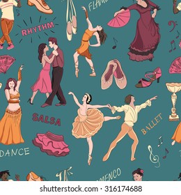 Seamless pattern of the dancing
