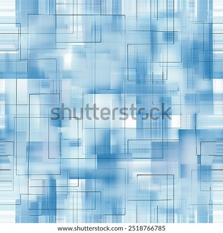 Seamless pattern design, abstract monochrome blue gradient chic, textile design, printed men's shirt, chic and elegant