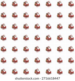 Seamless Pattern Design Featuring Jolly Santa Claus Illustration
