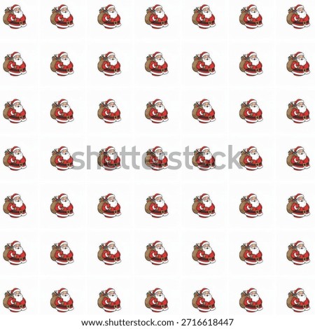 Seamless Pattern Design Featuring Jolly Santa Claus Illustration