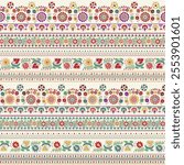 Seamless pattern design inspired by traditional Hungarian embroidery