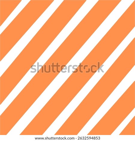 Seamless pattern with diagonal orange and white stripes
