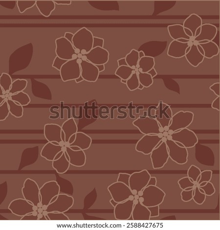 Seamless pattern fabric. Red flower background.