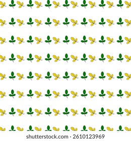 Seamless pattern with fall leaves isolated on a white background.