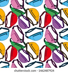 Seamless Pattern With Fanny Pack