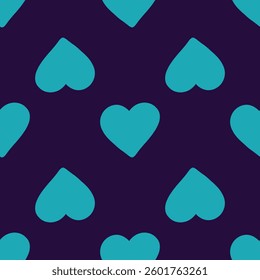seamless pattern features charming blue hearts on dark blue background, pxl 5000x5000, ideal for various applications, including fabric prints, stationery, digital designs, and home decor, wedding