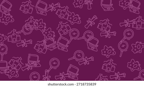 A seamless pattern featuring educational icons, perfect for backgrounds related to learning, academic success, and educational resources. Ideal for websites, presentations, and print materials.