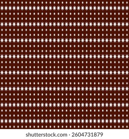 A seamless pattern featuring white starburst shapes arranged in horizontal rows over a deep maroon background. The simple yet elegant design brings a festive and decorative feel