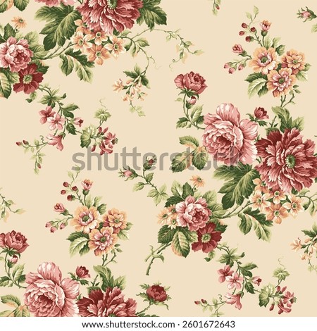 A seamless pattern with flowers