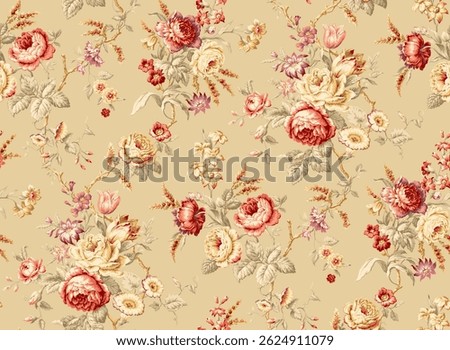 The seamless pattern with flowers