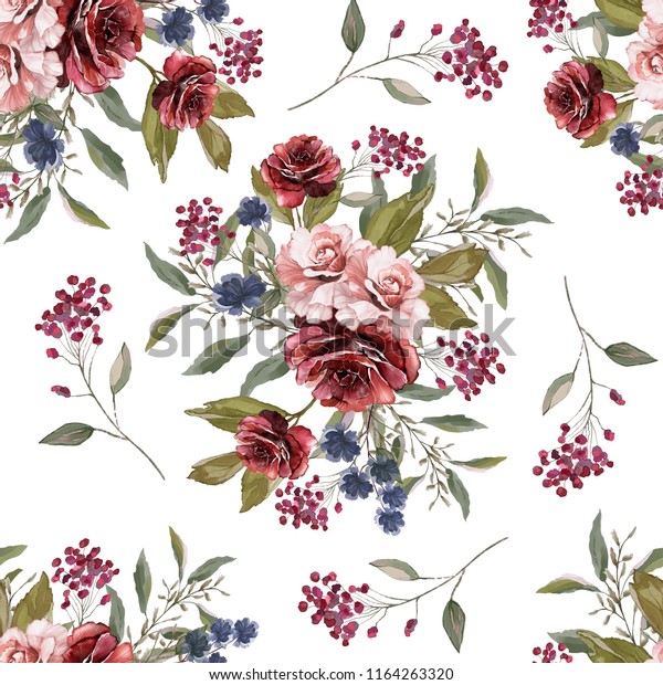 Illustration De Stock De Motif Harmonieux De Fleurs Et De