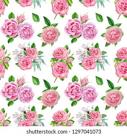 Beautiful Seamless Pattern Flowers Leaves Stock Vector (royalty Free 