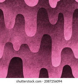 Seamless Pattern With Flowing Liquid. Hanging Drops. Molten Material. Hilly Landscape. Abstract Waves. Mucus, Snot. Valentine's Day