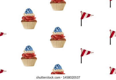 Seamless pattern in Fourth of July theme.