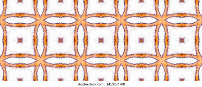 Seamless pattern. Geometric seamless pattern. Orange, black tribal design. Boho geometric wallpaper. Seamless bohemian texture. African boho illustration. Tribal textile ornament.