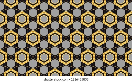 seamless pattern with golden elements                                                    