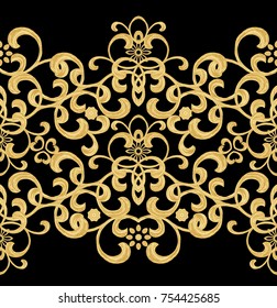 Seamless Pattern Golden Textured Curls Oriental Stock Illustration Shutterstock