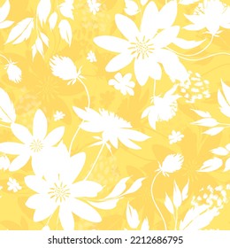 Seamless Floral Pattern Blue Flowers On Stock Illustration 2133900653 ...