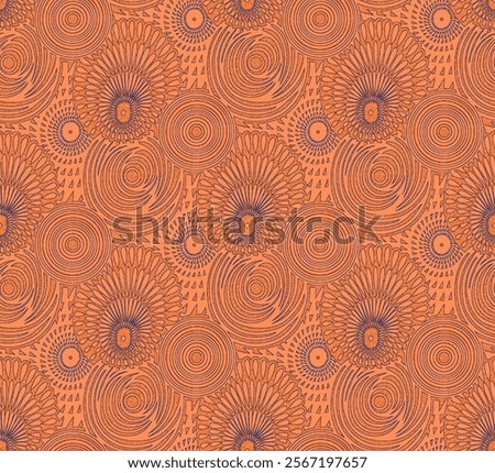 Seamless pattern with hand drawn spiral shells.muster  back ground