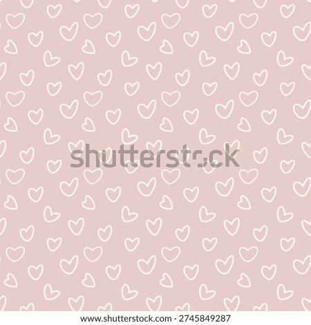 Seamless Pattern of Handdrawn Hearts on Pink Background