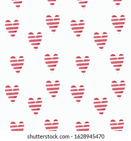 Seamless pattern with hearts. Hand draw