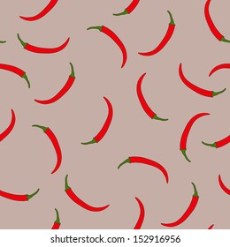 Seamless Pattern Hot Pepper Chili