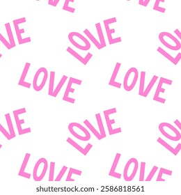 Seamless pattern of illustrations of the word 