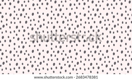 Seamless Pattern of Irregular Hand-Drawn Gray Dots on a Light Pink Background
