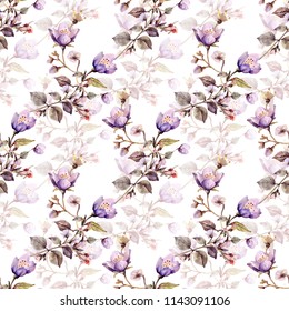 Seamless pattern jasmines.Illustration on white and colored background.
