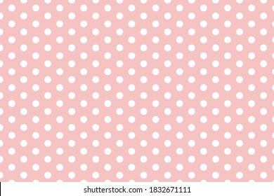 Nahtlose Muster großer weißer Polka-Punkte auf pastellrosa Hintergrund