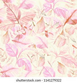 Elegant Seamless Pattern Beautiful Pink Roses Stock Vector (Royalty ...