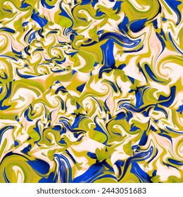 Seamless pattern with liquid and fluid marble texture, colourful pastel paint, mix colors, abstract background.
