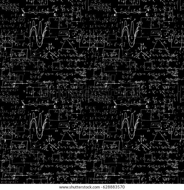 Seamless pattern, mathematical operations and\
elementary functions, endless arithmetic black background. Real\
handwritten solutions. Geometry, math, physics, electronic\
engineering subjects.\
Lectures.