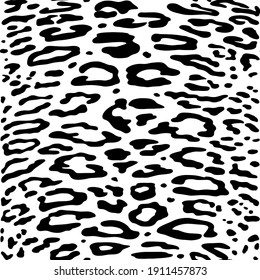 seamless pattern monochrome leopard spots black on a white background. texture for fabric, textile, decor.