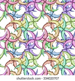 Seamless pattern of multi-colored volume arrows