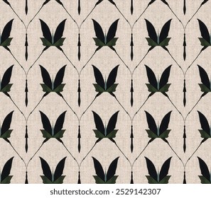 Seamless pattern on beige background with geometric Butterfly shape. Texture for wallpaper, textile, fabric and home decor. - Powered by Shutterstock