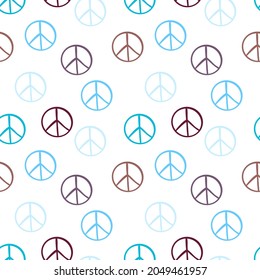 Seamless Pattern With Peace Sign On White Background For Wallpaper And Fabrics And Textiles And Packaging And Gifts And Cards And Linens And Kids 