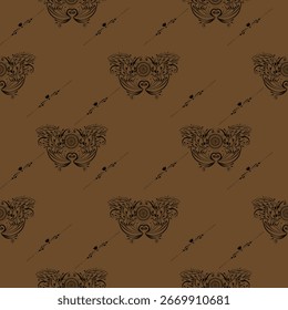 Seamless pattern with Peacock design vector illustration. Digital textile design. 