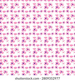 seamless pattern of pink clover flowers