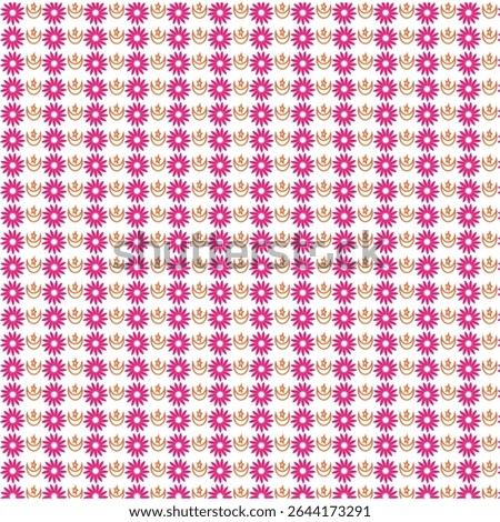 seamless pattern with pink heart shap flower