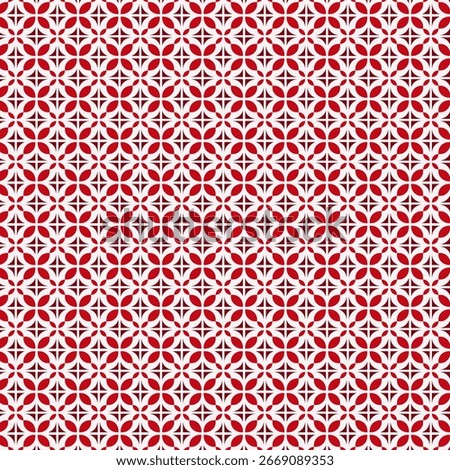seamless pattern with red flowers