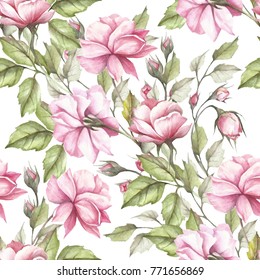 Seamless Floral Pattern Flowers On Summer Stock Illustration 2074879966 ...