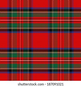 Seamless Pattern Scottish Tartan Royal Stewart