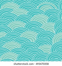 Simple pattern waves lines drawn blue stock vector royalty free 418226392