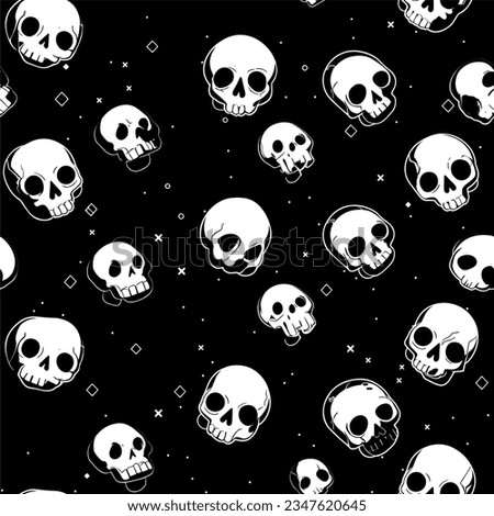 seamless pattern skull. Dive into a world where the juxtaposition of intricate skull motifs and seamless design creates an intriguing and captivating visual experience
