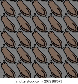 Seamless Pattern Of Slug Cartoon