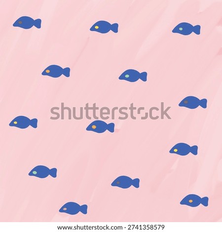 Seamless pattern with small school of fish