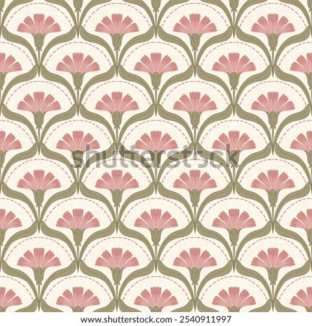 Seamless pattern with soft pink flowers. This can be used for printing on various surfaces like home textiles, fabrics, wallpapers, paper, etc. This backdrop can also be used for digital projects.
