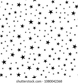 Seamless Star Monochrome Background On White Stock Vector (Royalty Free ...